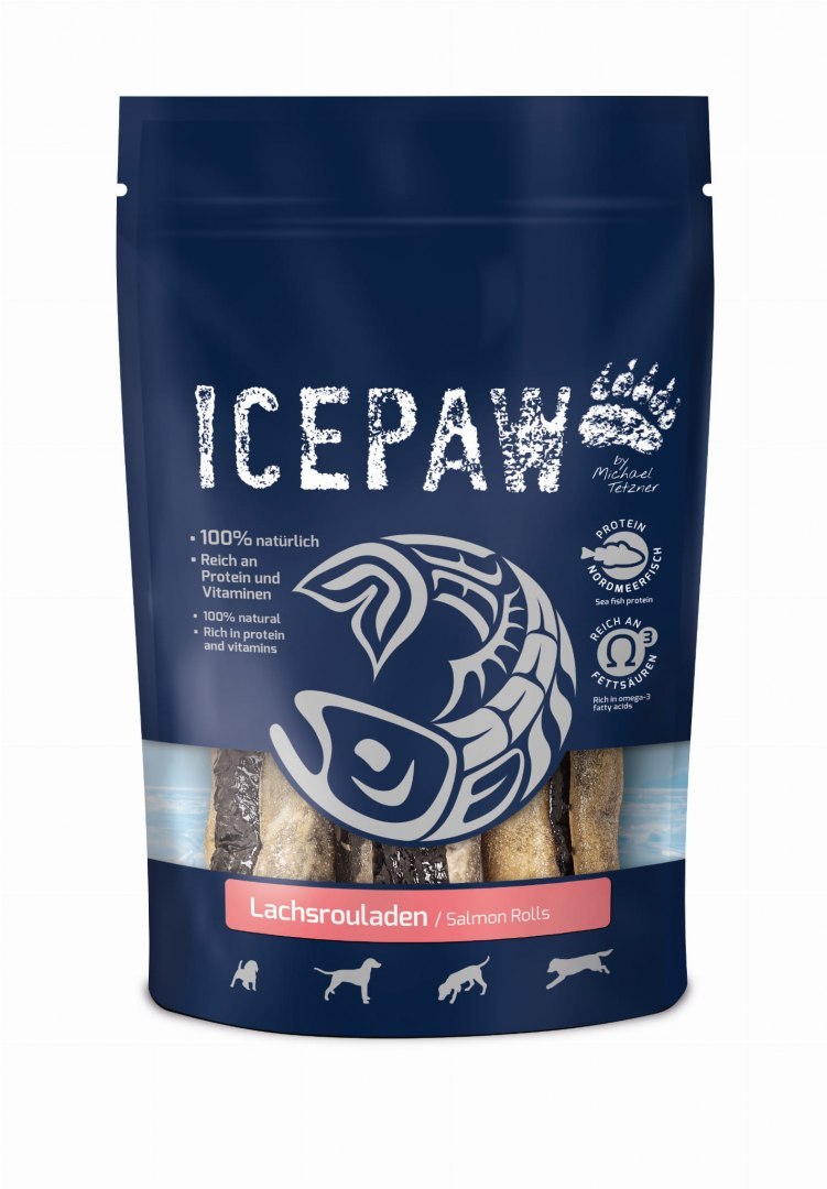 ICEPAW Lachsrouladen - roladki do żucia dla psów ( 3 szt. ok. 200g)