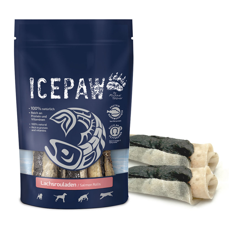 ICEPAW Lachsrouladen - roladki do żucia dla psów ( 3 szt. ok. 200g)