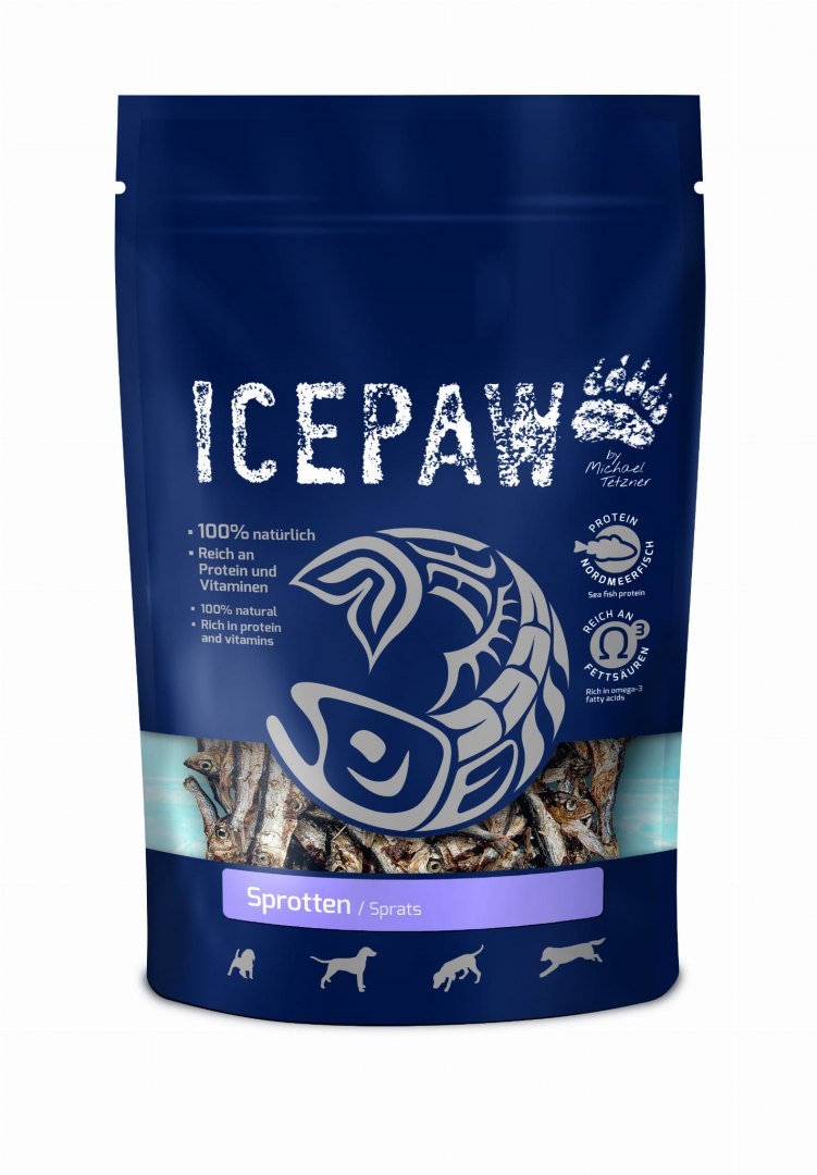 ICEPAW suszone szprotki - przysmak dla psów (250 g)