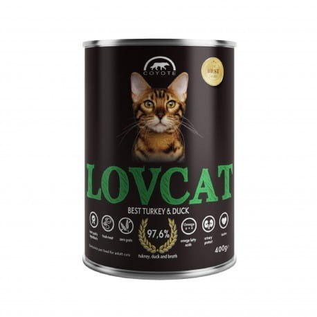 LOVCAT TURKEY & DUCK - indyk i kaczka dla kotów (400g)