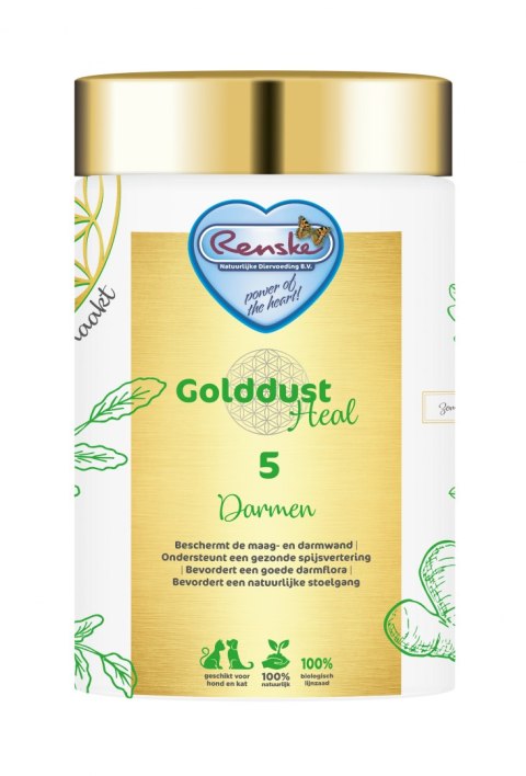RENSKE GOLDDUST HEAL 5 - jelita -poprawia funkcjonowanie jelit, łagodzi biegunki i wspiera zdrowe trawienie (250g)