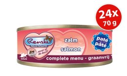 Renske Cat fresh salmon - łosoś,tuńczyk pełnoporcjowa, pasztet (24 szt.x70g)