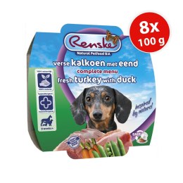 Renske Dog Adult fresh meat turkey and duck - świeże mięso indyk i kaczka (8x100 g)