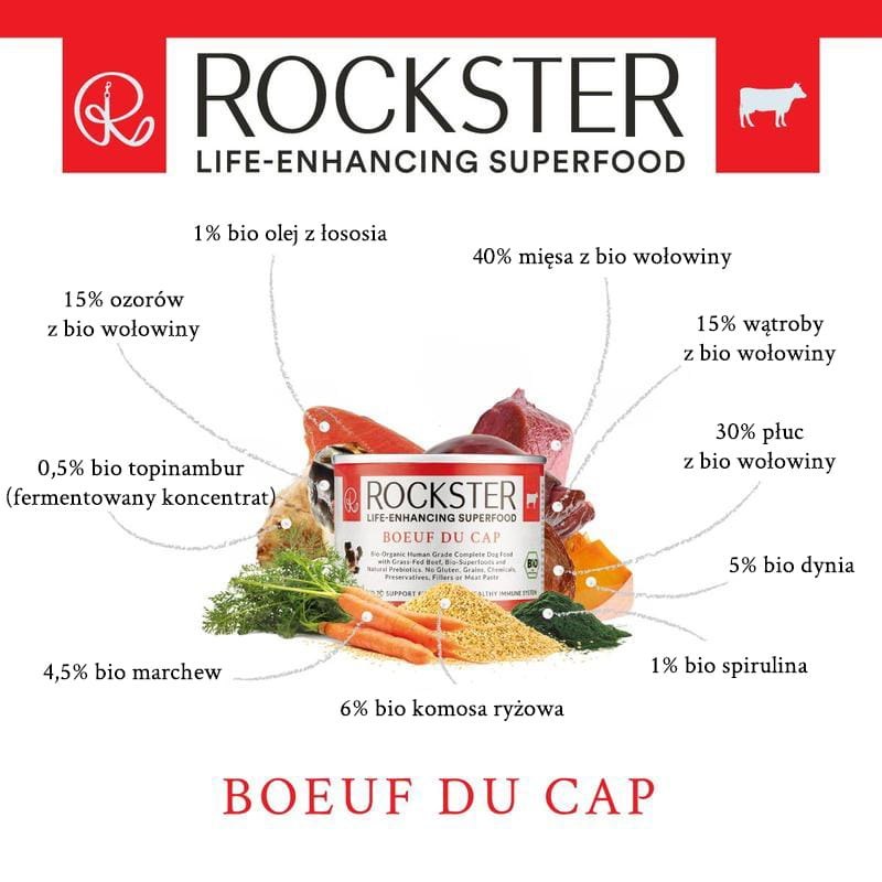 Rockster Superfood Boeuf du cap - BIO wołowina (195 g)