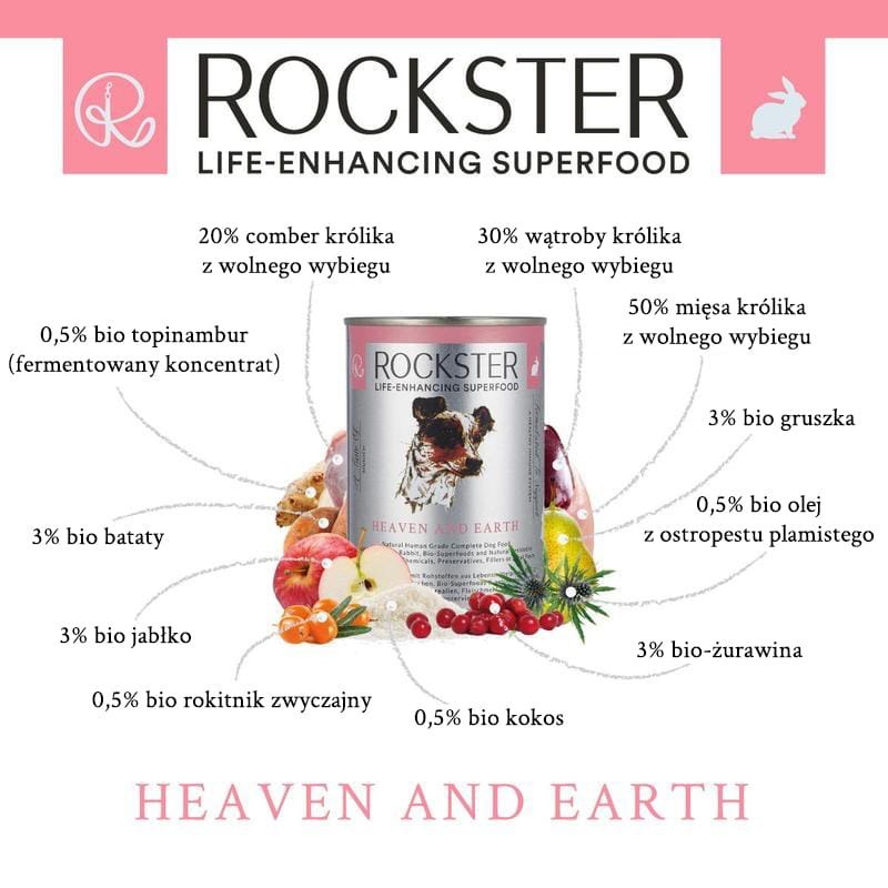 Rockster Heaven and Earth królik z wolnego wybiegu (400 g)
