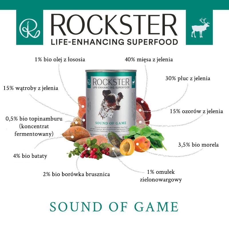Rockster Superfood Sound of game - jeleń (195g)