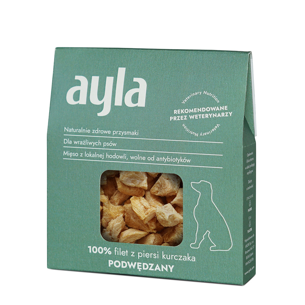 AYLA Filet z piersi kurczaka podwędzany - przysmaki liofilizowane dla psów (28g)