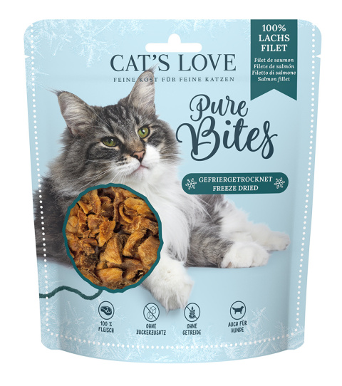 CAT’S LOVE Pure Bites filet z łososia - przysmaki liofilizowane dla kota (50g)