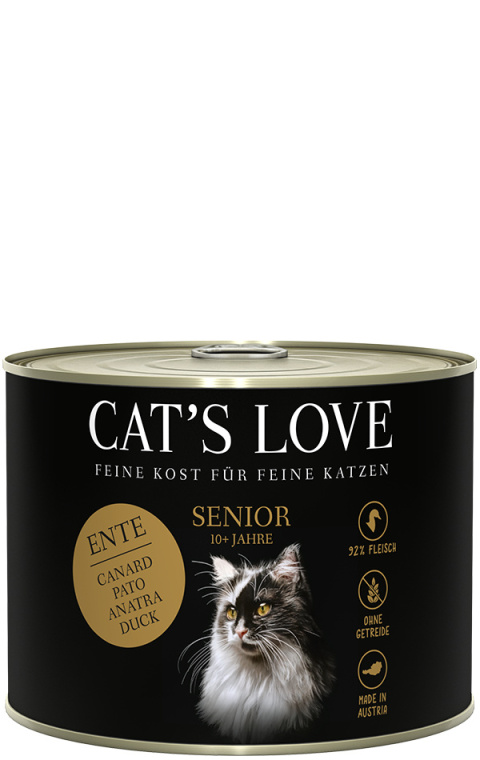 CAT’S LOVE Senior Ente – kaczka z olejem z krokosza i lubczykiem (200g)