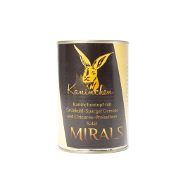 MIRALS Kaninchen - Królik z jarmużem i szparagami oraz sałatką z cykorii i borówki brusznicy (400g)