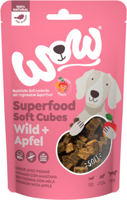 WOW Superfood Soft Cubes Wild – dziczyzna z jabłkiem miękkie przysmaki dla psa (150g)