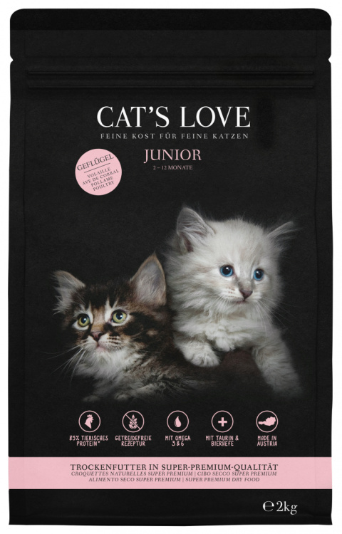 CAT'S LOVE Junior Geflugel - sucha karma dla kociąt z drobiem (2kg)