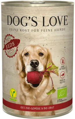DOG’S LOVE BIO REDS – ekologiczna warzywno-owocowa karma dla psów (400g)
