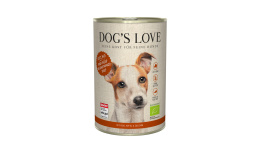DOG’S LOVE BIO RIND – ekologiczna wołowina z ryżem, cukinią i jabłkiem (400g)