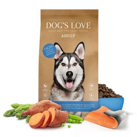 DOG’S LOVE Lachs – łosoś z batatami i spiruliną (2 kg)