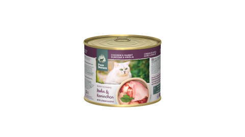 PURE NATURE CAT Huhn Kaninchen - kurczak z królikiem i mniszkiem lekarskim dla dorosłych kotów (200g)