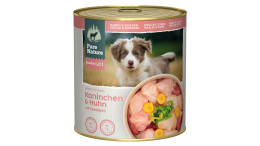 PURE NATURE DOG Junior Kaninchen Huhn - królik i kurczak z marchewką i algami dla szczeniąt (800g)