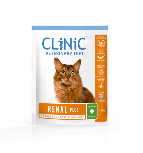 CLiNiC Veterinary Diet Cat Renal Plus Salmon 1,5kg - sucha karma weterynaryjna dla kotów