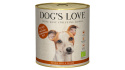 DOG’S LOVE BIO RIND – ekologiczna wołowina z ryżem, cukinią i jabłkiem (800g)