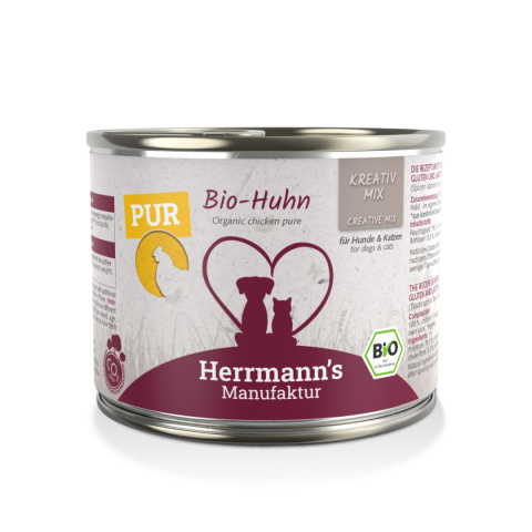 HERRMANN'S MANUFAKTUR Kreativ Mix Bio Huhn Pur - 100% kurczak ekologiczny (200g)