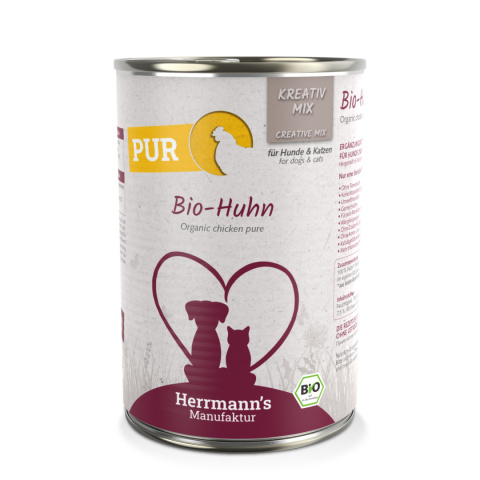 HERRMANN'S MANUFAKTUR Kreativ Mix Bio Huhn Pur - 100% kurczak ekologiczny (400g)