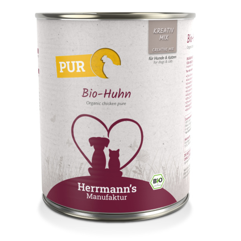 HERRMANN'S MANUFAKTUR Kreativ Mix Bio Huhn Pur - 100% kurczak ekologiczny (800g)