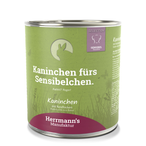 HERRMANN'S Selection Sensitive Dog Kaninchen - królik (800g)