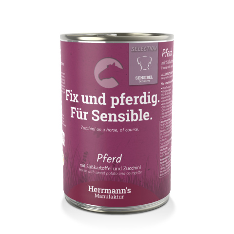 HERRMANN'S Selection Sensitive Dog Pferd - konina z cukinią i batatami (400g)