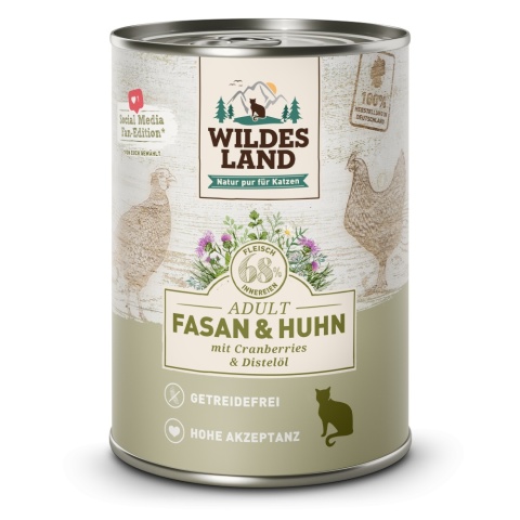 WILDES LAND CAT Classic Fasan Huhn - bażant i kurczak z żurawiną (400g)