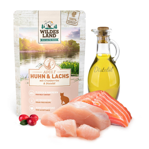 WILDES LAND CAT Classic Huhn Lachs - kurczak i łosoś z żurawiną (100g)