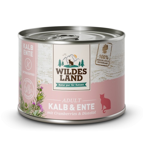 WILDES LAND CAT Classic Kalb Ente - cielęcina i kaczka z żurawiną (200g)