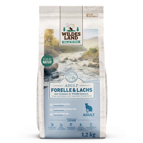 WILDES LAND CAT Forelle Lachs - pstrąg i łosoś z warzywami i ziołami (1,2kg)