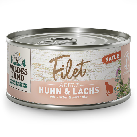 WILDES LAND CAT Huhn Lachs Filet – filety z kurczaka i łososia (80g)