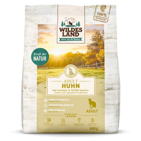 WILDES LAND CAT Huhn - kurczak z warzywami i ziołami (400g)