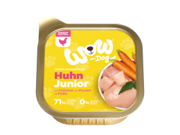 WOW Junior Huhn – kurczak z marchewką i pokrzywą dla szczeniąt (150g)