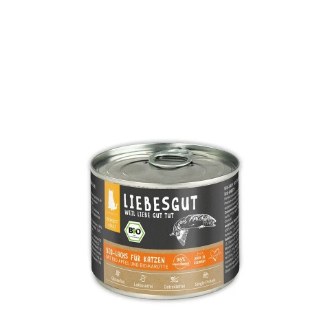 LIEBESGUT CAT Bio Lachs - ekologiczny łosoś z ekologicznym jabłkiem i marchewką (200g)