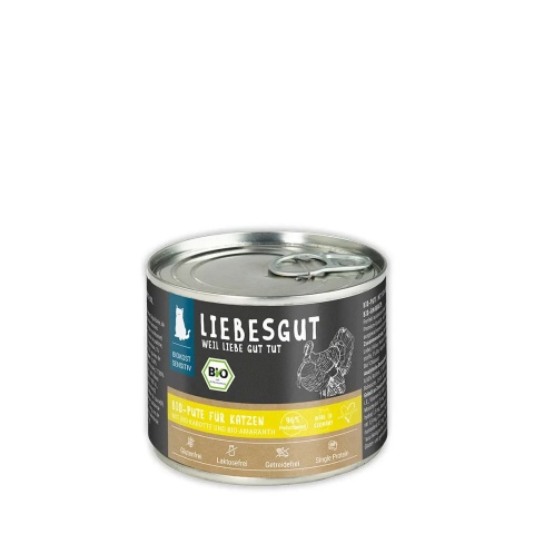 LIEBESGUT CAT Sensitive Bio Pute - ekologiczny indyk z ekologiczną marchewką i amarantusem (200g)