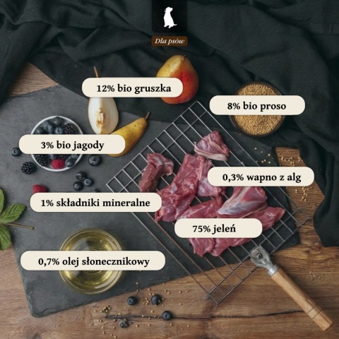 LIEBESGUT DOG Sensitive Hirsch - jeleń z ekologicznymi owocami (800g)