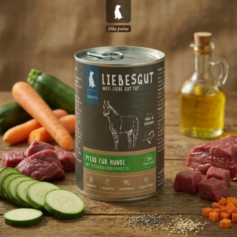 LIEBESGUT DOG Sensitive Pferd - konina z ekologiczną cukinią (400g)