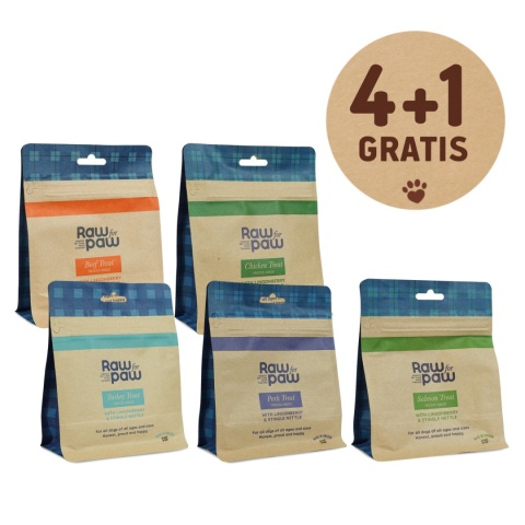 RAW for PAW przysmaki liofilizowane zestaw 4+1 gratis (5x50g)