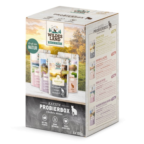 WILDES LAND CAT Box próbny - saszetki dla kota (4x100g)