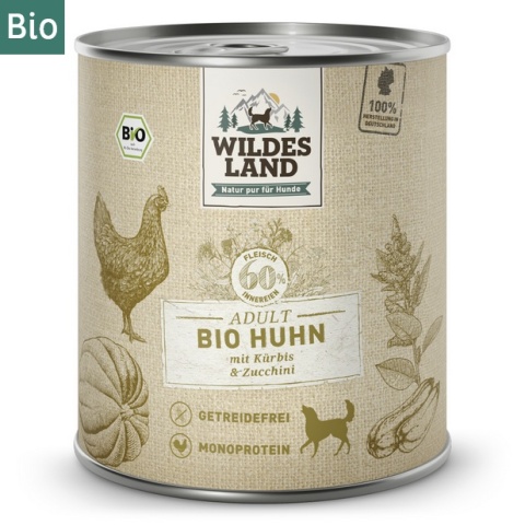 WILDES LAND DOG Bio Huhn - bio kurczak z dynią i cukinią (800g)