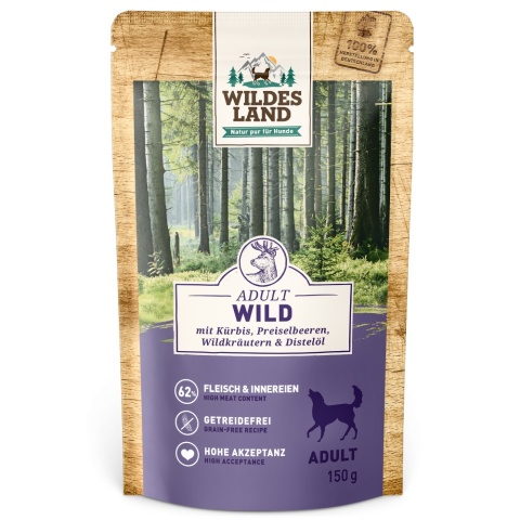 WILDES LAND DOG Classic Wild - dziczyzna z dynią, żurawiną i ziołami (150g)