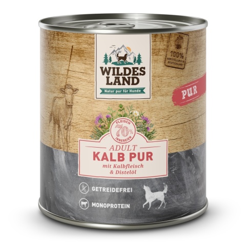 WILDES LAND DOG Kalb Pur – cielęcina karma monobiałkowa dla psa (800g)