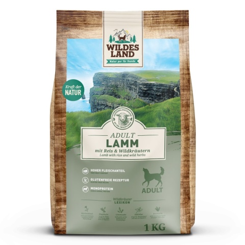 WILDES LAND DOG Lamm - jagnięcina z ryżem i ziołami (1kg)