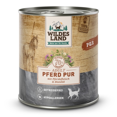 WILDES LAND DOG Pferd Pur – konina karma monobiałkowa dla psa (800g)