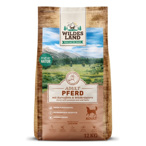 WILDES LAND DOG Pferd - konina z ziemniakami i ziołami (12kg)