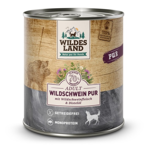 WILDES LAND DOG Wildschwein Pur – dzik karma monobiałkowa dla psa (800g)