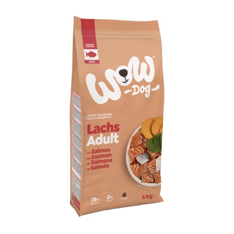 WOW DOG Lachs - z łososiem, szpinakiem i batatami (6 kg)