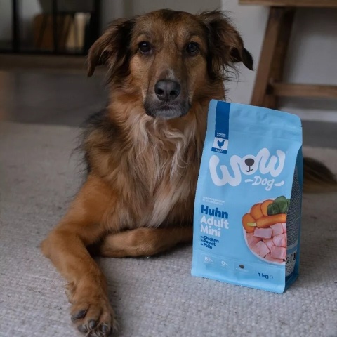 WOW DOG MINI Huhn - kurczak ze szpinakiem i żurawiną dla psów małych ras (1kg)